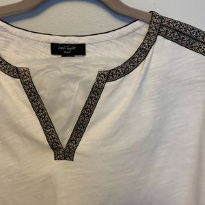 Ann Taylor Petite embellished t-shirt top XL WHITE